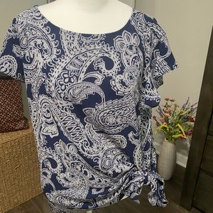 Michael Kors navy and white shirt